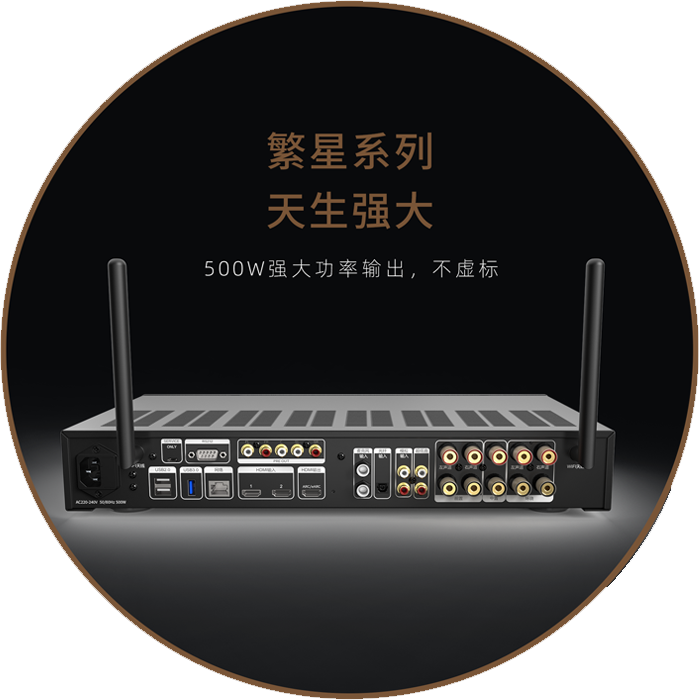 EC500旗舰功放主机接口与结构