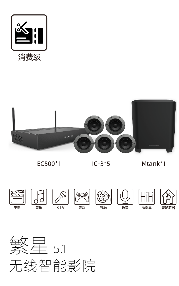 繁星 5.1 无线智能影院